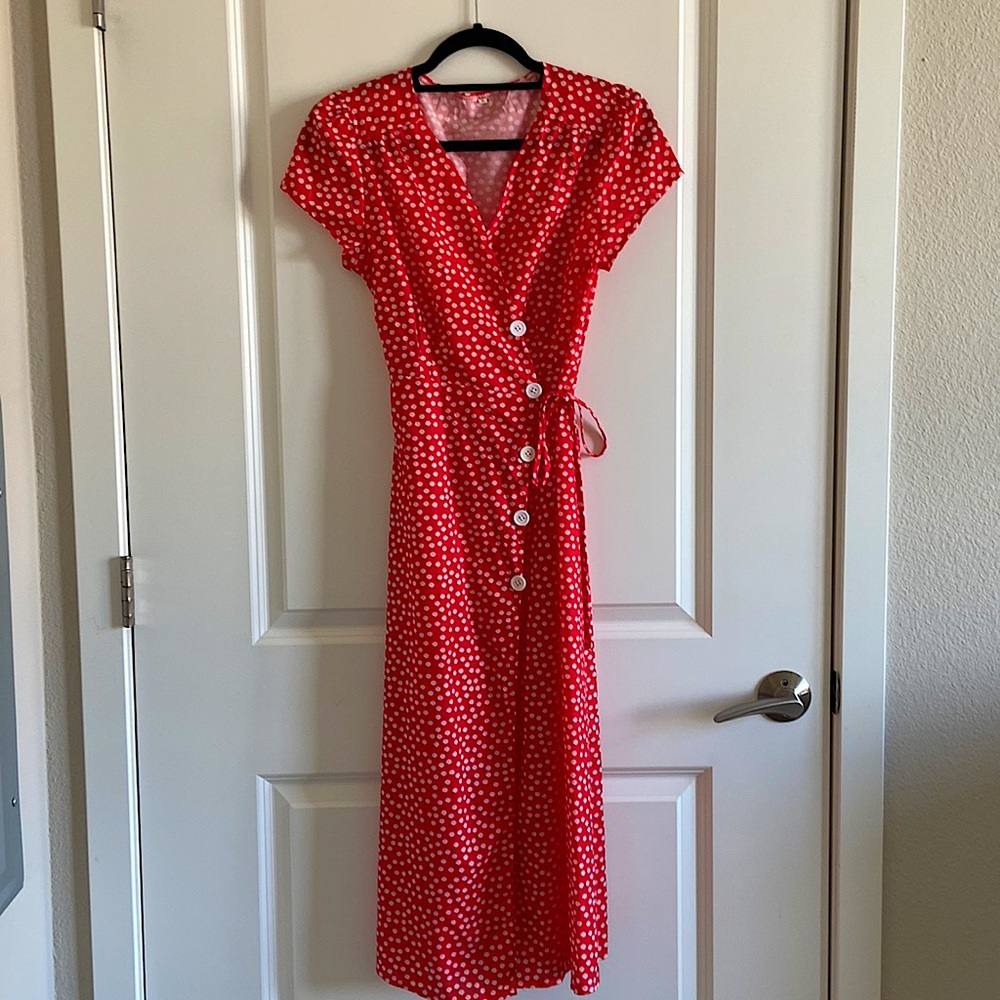 Shein Floral Midi Wrap Dress